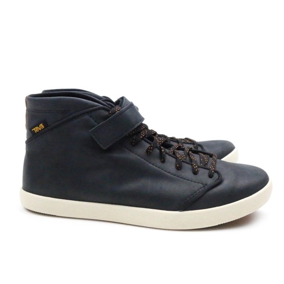 Teva Willow Chukka Sneaker Black Leather High Top Shoe Size 10 - Picture 3 of 14